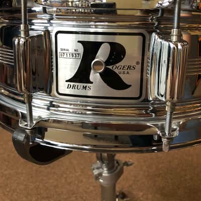 Rogers Dyna-Sonic "Big R" 14"x5" Snare and Rogers Hardware Pack 1977-1978 - Chrome image 2