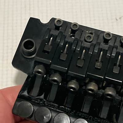 2000's Jackson Dinky Guitars JT-580LP Lefty Upgraded Black Licensed Floyd Rose Tremolo Guitar Bridge Brass Block image 11