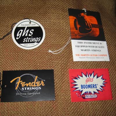 Fender, Martin & GHS Dealer Display Hang Tags Set of 4 From 1990's image 1