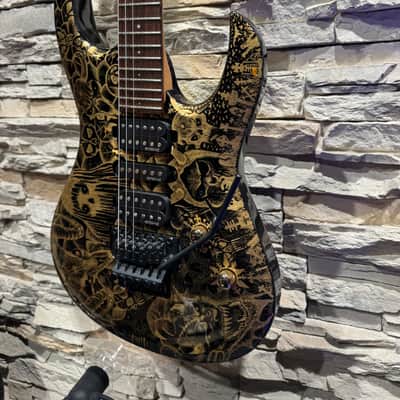 Lag Akane 200 CUSTOM GOLD SKULL Al’s Art Desing 2026 - Gold & Black image 9