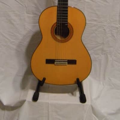 FINAL DISCOUNT Rare Almansa 447 Cypress Flamenco-style classical guitar with Travelite case. image 3
