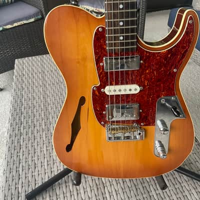 Fret-King Country Squire Semitone De Luxe Honeyburst Telecaster thinline type electric guitar image 2