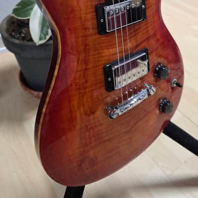 Joe White Guitarworks British Custom Shop UK Boutique Luthier AAA Flame 10 Top Sunburst Tomato Soup Masterbuilt Master Built Custom Abalone Leaf Inlay 22 PRS Tribute image 13