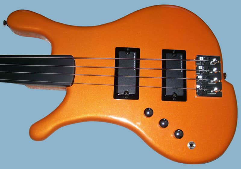 Lefty Scream Basses Fretless, Moses Graphite neck, 2010 Daytona Sunset Orange image 1