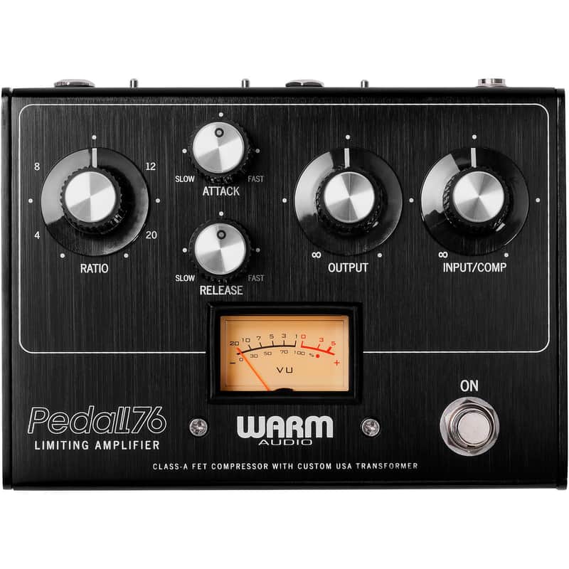 Warm Audio Pedal76 All-Analog Transformer-Balanced FET Compressor Effects Pedal Brushed Carbon image 1