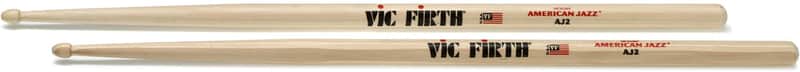 Vic Firth American Jazz Hickory Drumsticks - AJ2 (3-pack) Bundle image 1