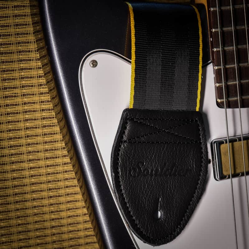 Souldier 'Edge Stripe' Guitar Strap in Yellow and Black image 1