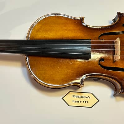 Vintage 4/4 adult violin 1913-1920 - original finish - labeled image 1