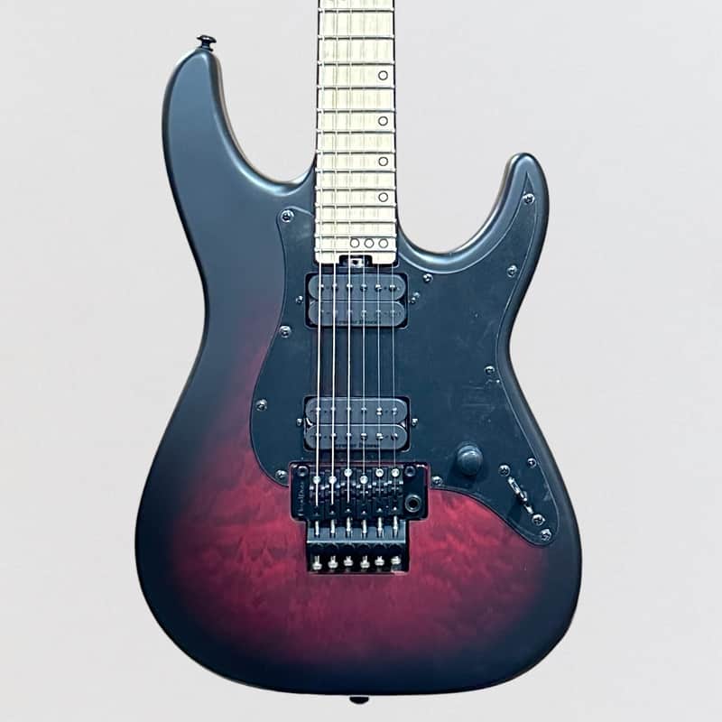Schecter Miles Dimitri Baker 6 FR Electric Guitar - Crimson Red Burst Satin image 1