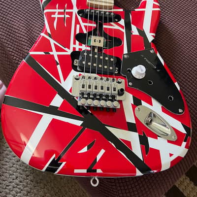 Frankenstrat Van Halen Tribute w/ Lic Floyd Rose, raised Striped guitar Eddie Style image 2