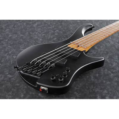 Ibanez Bass Workshop EHB1005MS Headless 5-String Bass Guitar w/ Multi-Scale Fingerboard - Black Flat image 4