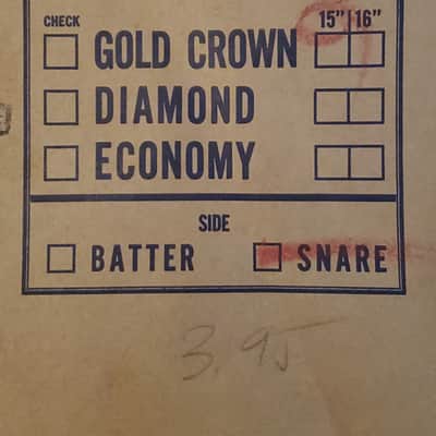 WOW! 1920 1930 1940s * 15" CALFSKIN DRUMHEAD N.O.S. SNARE BOTTOM * Factory labeled "SPECIAL" SELECTION & GOLD CROWN! Highest possible QUALITY! *New Old Stock* in ORIGINAL PACKAGING* Never been on a drum! Calf Skin Head image 8