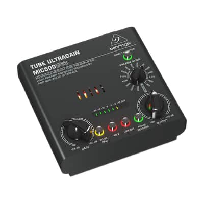 Behringer TUBE ULTRAGAIN MIC500USB Audiophile Vacuum Tube Preamplifier with Preamp Modeling Technology and USB/Audio Interface image 6