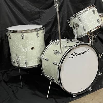 Slingerland Gene Krupa Mid 60s 3 Piece Drum Set - White Marine Pearl image 3