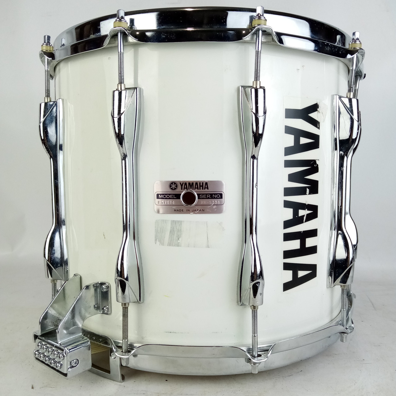 Yamaha 12x14"MS7014 Tour Custom Marching Snare Drum White Japan Triple-Flange80s — main photograph