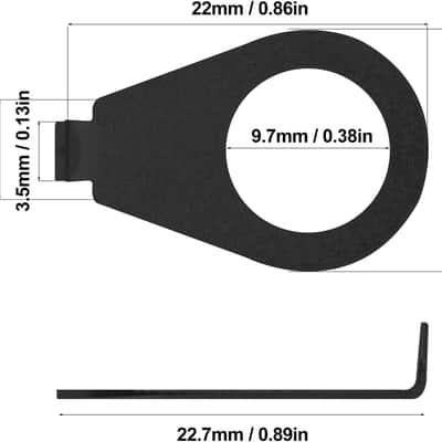 4pcs Black Guitar Knobs Pointer Indicator Plates, 3/8" Electric Guitar Control Knob Position Pointers, 9.7mm Diameter Washers image 2