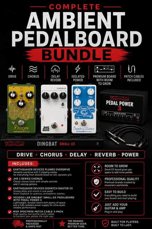 Complete Ambient Pedalboard Bundle | EQD Plumes, Dispatch Master, JHS Chorus & Voodoo Lab image 1