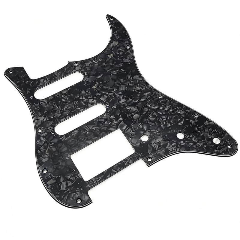 Electric Guitar Standard Stratocaster SSH Pickguard Start Pickguard Scratch Plate for Fender USA/Mexican Model Style 11-Hole (Black Pearl) image 1