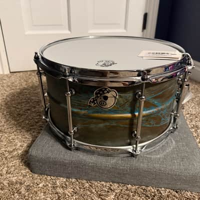 Pork Pie Patina Brass 7x13" Snare Drum - Green Patina Brass image 4