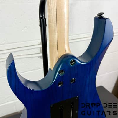 Ibanez Prestige RG653DX Electric Guitar w/ Case - Transparent Deep Blue Flat image 13