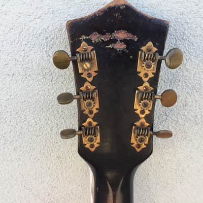 Old Kraftsman F hole acoustic archtop guitar 1930s Sunburst image 8