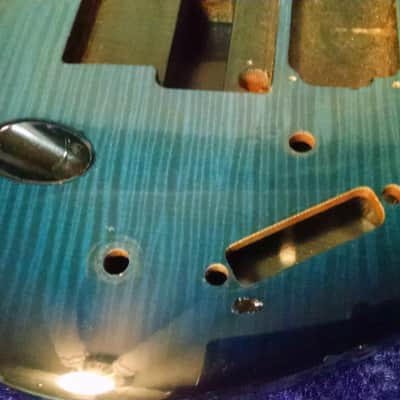 1991 Ibanez USA Custom S Saber Body Blue Mahogany Flamed maple image 5