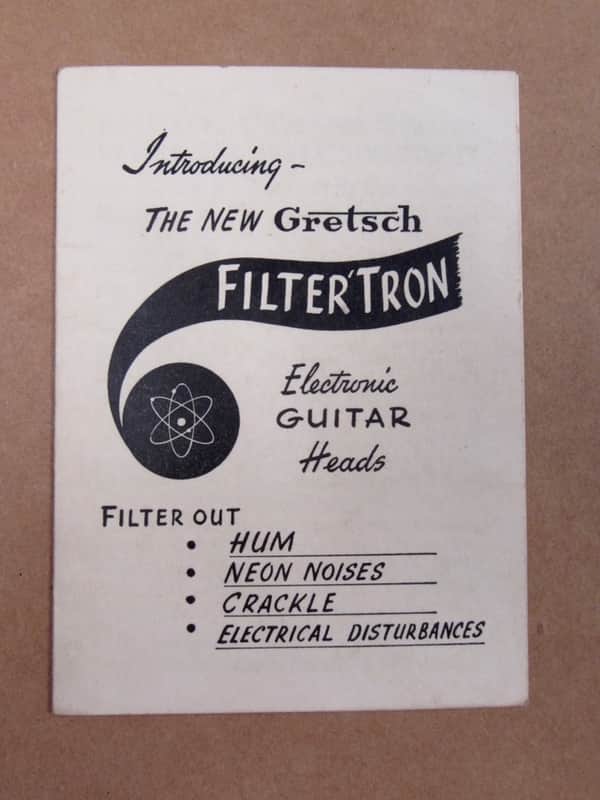 Gretsch Filter'tron Pickup 3-sided fold out Hang Tag 1950-1960 image 1