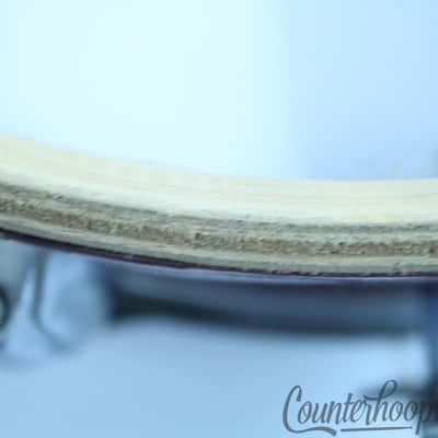 *Hoshino K La Boz 14x5.5"Snare Drum 3-Ply+Re-Rings Japan Red Sparkle Vintage 60s image 12