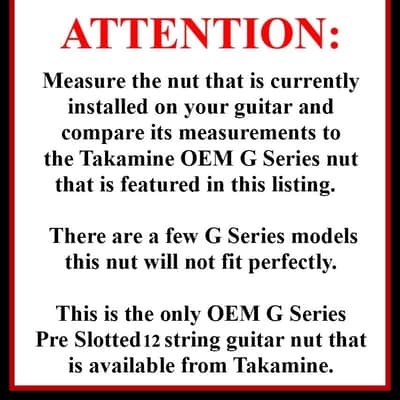 Takamine G Series Acoustic Guitar 12 String NUT TGP0755 Pre Slotted / OEM Part / TUSQ image 6