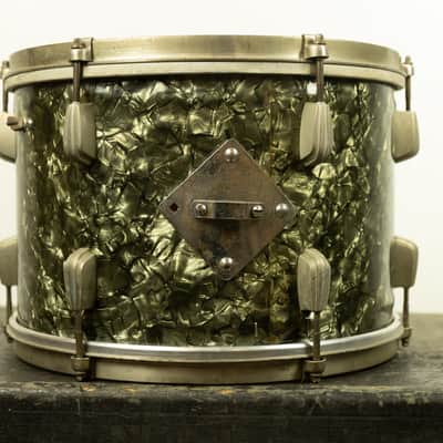 Vintage Slingerland 9x13 Black Diamond Pearl Radio King Tom image 3
