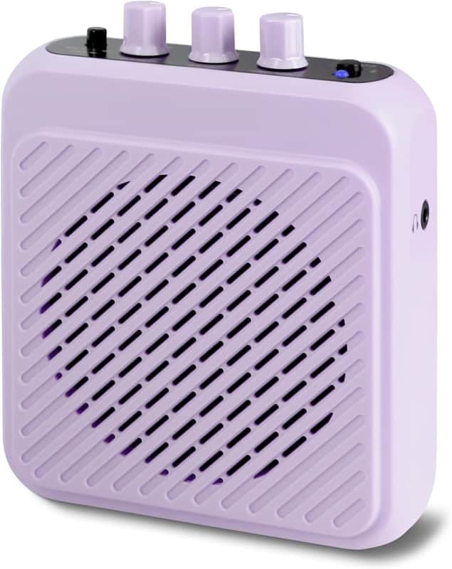Mini Electric Guitar Amplifier 3W Rechargeable Bluetooth Guitar Amp with Clean Overdrive Channel 5H Working Portable Small Amp for Indoor Practice and Traveling Purple image 1