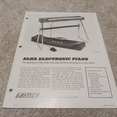 Vintage 1970's Gretsch Elka Electronic Piano Flyer! Rare, Original Case Candy, Paperwork! image 2