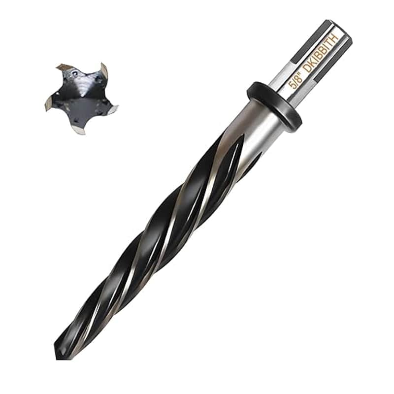 5/8” Bridge Construction Reamer Drill Bit, M2 HSS Taper Chucking Reamer for Steel Alloy Metal Wood Plastic, 1/2" Non-Slip Shank, 5-Spiral Flutes Car Reamer, to Align or Enlarge Holes, 16mm image 1