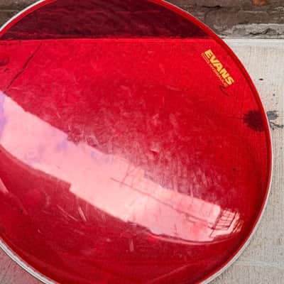 Evans Used Clear Drum Heads 16" Hydraulic Red, 12" Hydraulic Red, 12" Clear and 10" Clear Respectively image 16