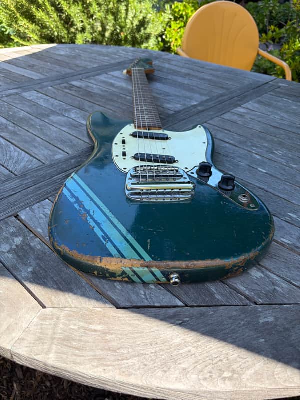Vintage Fender Mustang Competition Burgundy Matching Headstock 1970 image 1