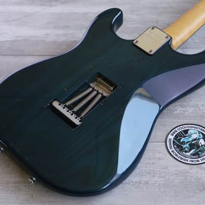 1989 Schecter Japan "East Series" HSS Stratocaster (Transparent Turquoise) image 8