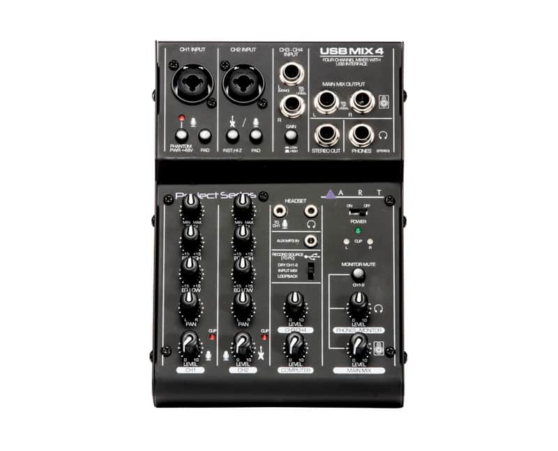 ART USBMIX4 Project Series 4-Channel Mixer with USB Interface image 1