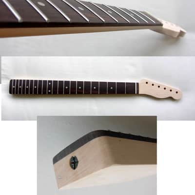 NEW* Vintage Style TELECASTER Neck/ UNFINISHED Maple Rosewood Fretboard/ JUMBO FRETS/ /fits Warmoth, Fender TELE image 1