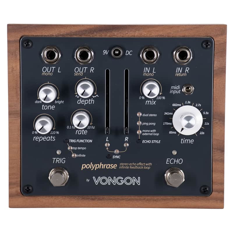 Vongon Polyphrase Stereo Echo Effect Pedal With Infinite Feedback Loop image 1