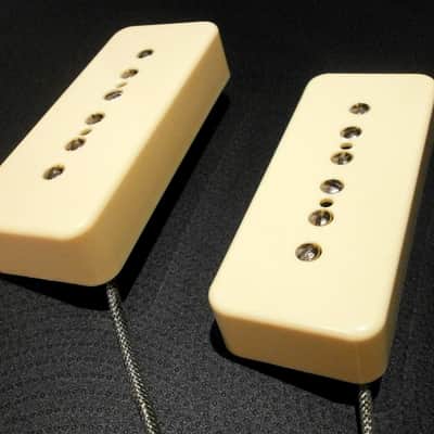 Q pickups SOAP BAR P90 Pickups SET CREAM 50s Vintage Fits Les Paul SG Epi Gibson Electric Guitar image 2