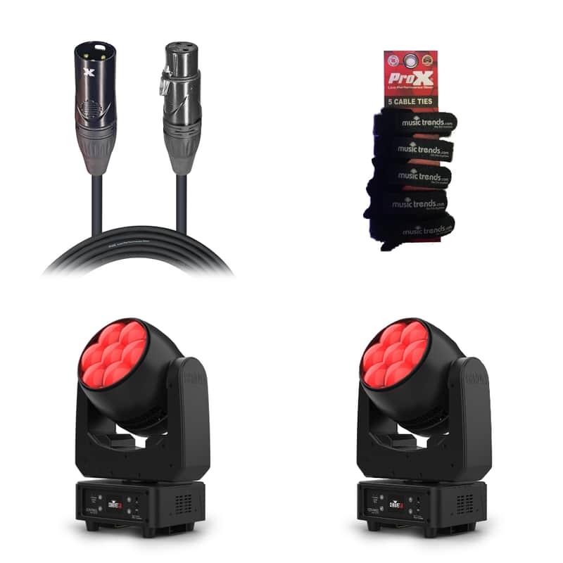2x CHAUVET DJ Sentinel Wash Q7Z ILS with motorized zoom + 25' DMX Cable image 1