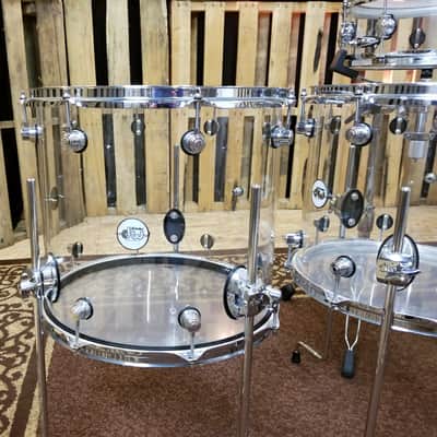 Used DW Design Series 6-Piece Clear Acrylic Drum Set image 3