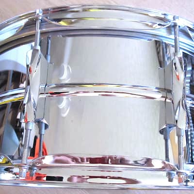 14" x 6.5" Premier 8-Lug Steel Beaded Shell Snare Drum - Vintage image 8