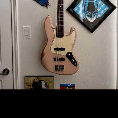 Upgraded Fender Flea Jazz Bass (Shell Pink, Road Worn) + Deluxe Case + Custom Features image 2