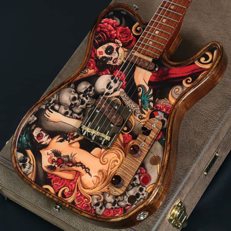 Walla Walla Guitar Company Marverick Pro Crystal Tattoo and Rose [SN 900510] [07/02] image 1