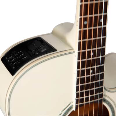 Takamine GN37CE Grand Concert Acoustic-Electric Guitar, Solid Spruce Top, Pearl White image 4