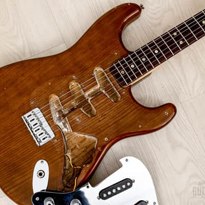 1980 Fender Stratocaster Hardtail Vintage Guitar Mocha, Schecter Dream Machine Mods w/ F500T Pickups, Case image 22