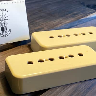 General Vintage Tone  1950 Vintage old Gibson Butyrate p90 cover set Vintage bone  1990 Vintage bone image 7