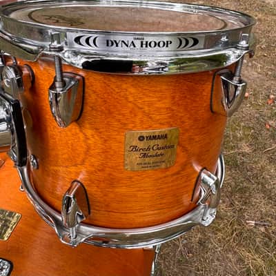 Yamaha Custom Absolute Bop Jazz Drum Set 10x7, 12x8 toms , 14x14 floor, 18x14 Vintage Natural Maple bass, Birch toms Gold badge MIJ image 10
