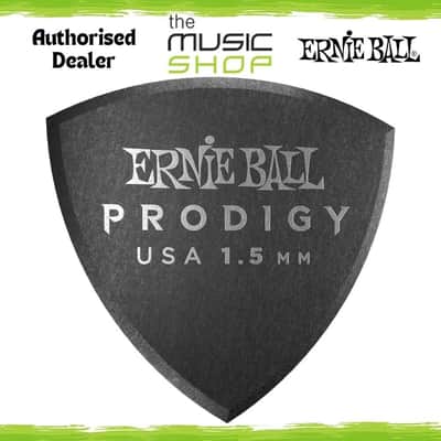 Ernie Ball Prodigy Large Shield 1.5mm Black Guitar Picks, 6 Pack - 9332 image 1